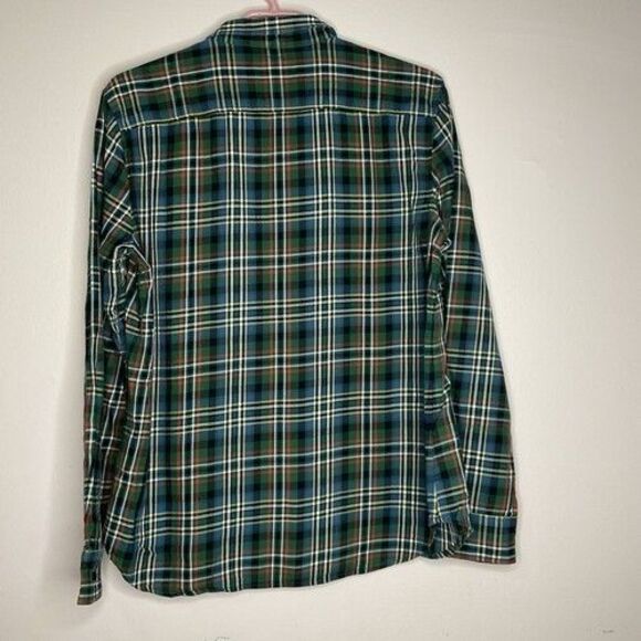 NWOT Lauren Ralph Lauren Plaid Flannel Button Up Shirt Women Size LP Green/Red/Y - Picture 7 of 8